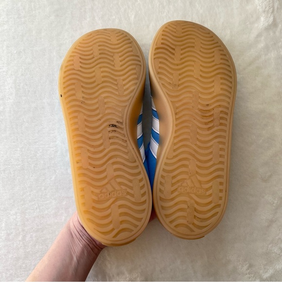 Adidas VL Court 3.0 Blue Burst Pink Fusion Suede Gum Sole Sneakers Women’s 8 - Picture 5 of 11